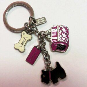 NWOT Coach Scottie Dog Multi Mix Key Fob - Keyring Item 92337